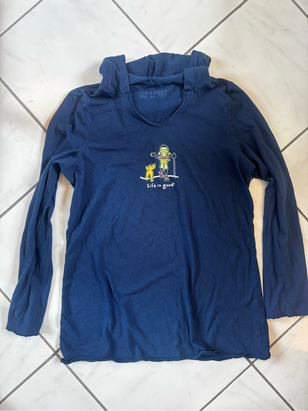 Life is Good Navy Long-Sleeve Hoodie Tee